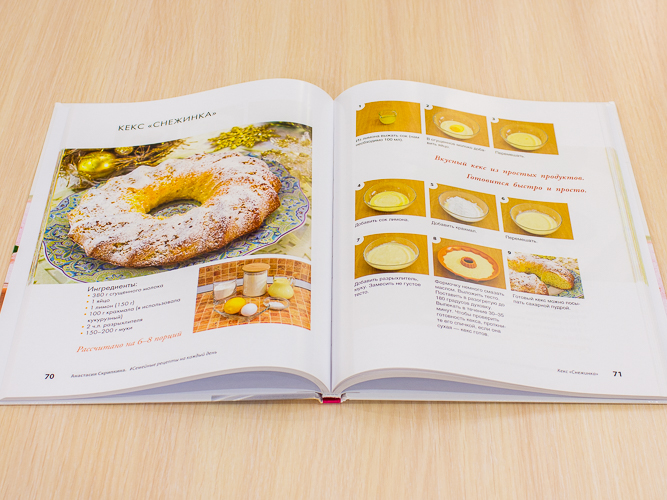 Раскрытая книга с рецептом